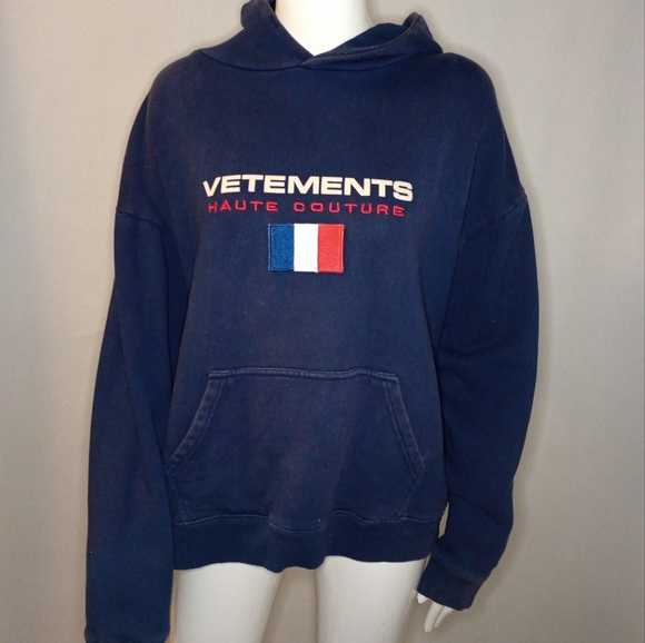 VETEMENTS NAVY HOODIE - Picture 5 of 13